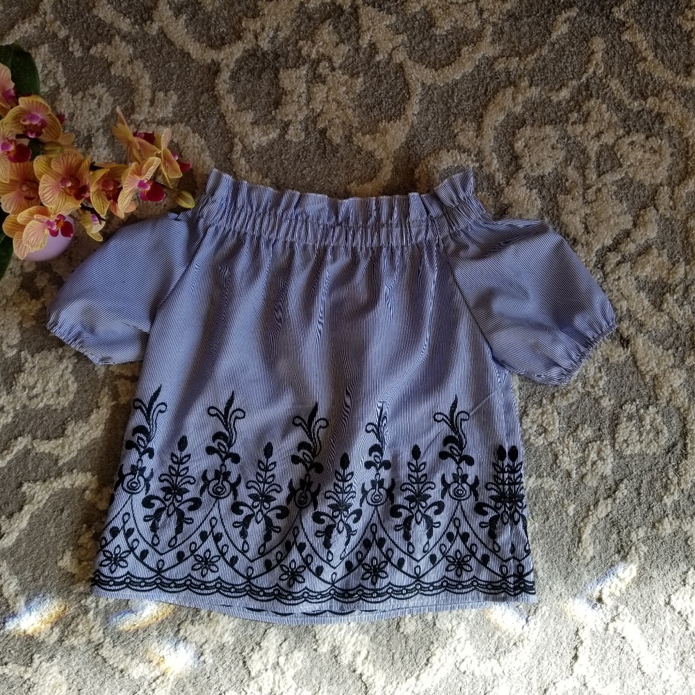 Off Shoulder Embroidered Top Rebellion Medium